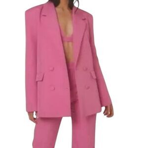 SLA The Label BLAZER women Small Pink Oversized Old Money Designer Modern Formal